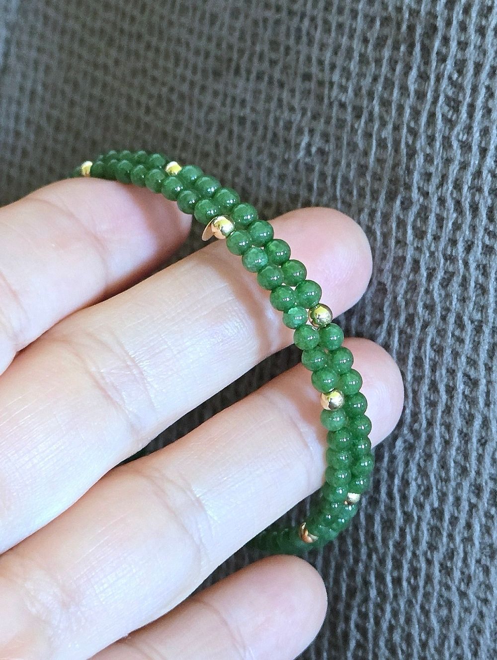 Green๐โJade and 14K Gold๐ Beads Wrap Bracelet - NWT - Picture 12 of 16